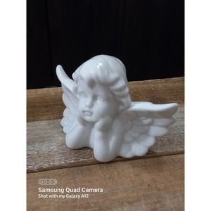 White Bisque Christmas Angel Bust White Bisque Christmas Angel Bust